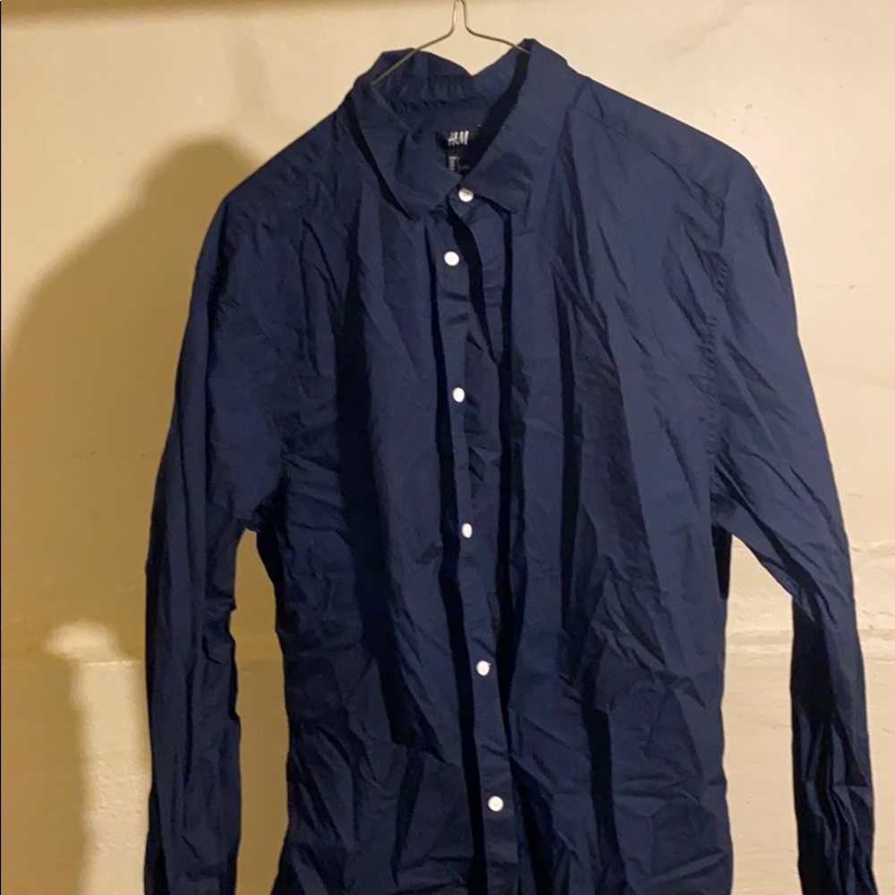 Dark blue button down